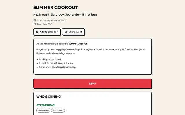 RSVP preview